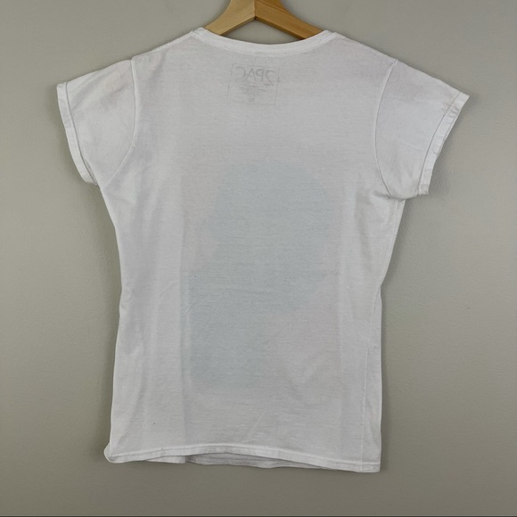 TUPAC 2PAC White Blue Graphic Band Tee - Picture 6 of 6